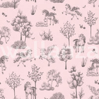 Whimsical Unicorn Forest Fantasy Pink Wallpaper Wallpaper⁠