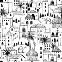 Hand Drawn Desert Cityscape Sketch Wallpaper Wallpaper⁠