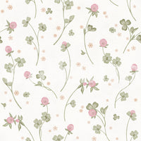 Delicate Meadow Clover Floral Botanical Wallpaper Wallpaper⁠