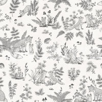 Charming Woodland Animals Line Art Wallpaper Wallpaper⁠