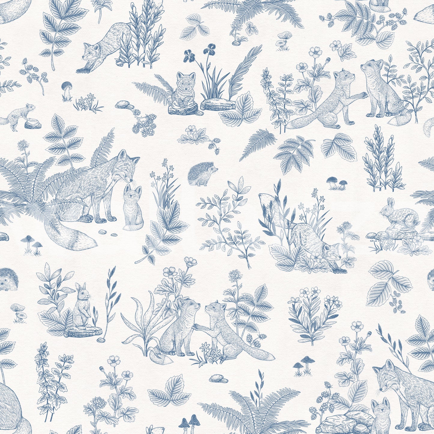 Enchanted Woodland Friends Sketch Wall Mural Wallpaper⁠