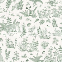 Enchanted Forest Friends Seamless Illustration Print Wallpaper⁠