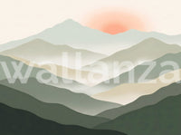 Soft Muted Peaks At Sunrise Landscape Wallpaper Wall Mural
