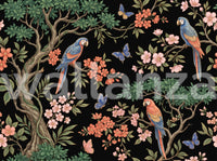 Exotic Tropical Garden Parrot and Butterfly Wallpaper Wall Mural