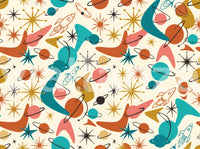 Mid Century Retro Space Adventure Wallpaper Wall Mural