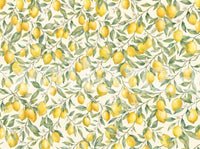 Fresh Mediterranean Lemon Orchard Botanical Print Wall Mural