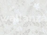 Minimalist Botanical Leaf Pattern in Soft Gray Wall Mural