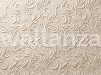 Elegant Cream Swirling Floral Relief Wallpaper Wall Mural