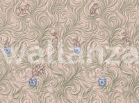 Chinoiserie Monkey Garden Pattern in Soft Pink Wall Mural