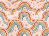 Boho Pastel Rainbow Waves Childrens Wallpaper Wall Mural