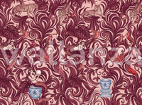 Enchanted Jungle Mermaid Botanical Crimson Wallpaper Wall Mural
