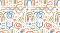 Playful Watercolor Rainbow Abstract Kids Pattern Wallpaper⁠