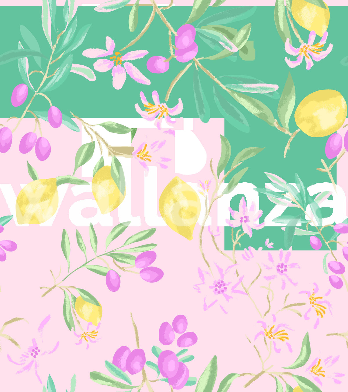 lemon floral Wallpaper⁠