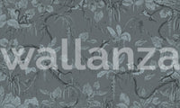 Jungle Sketch - Blue Serenity Wall Mural