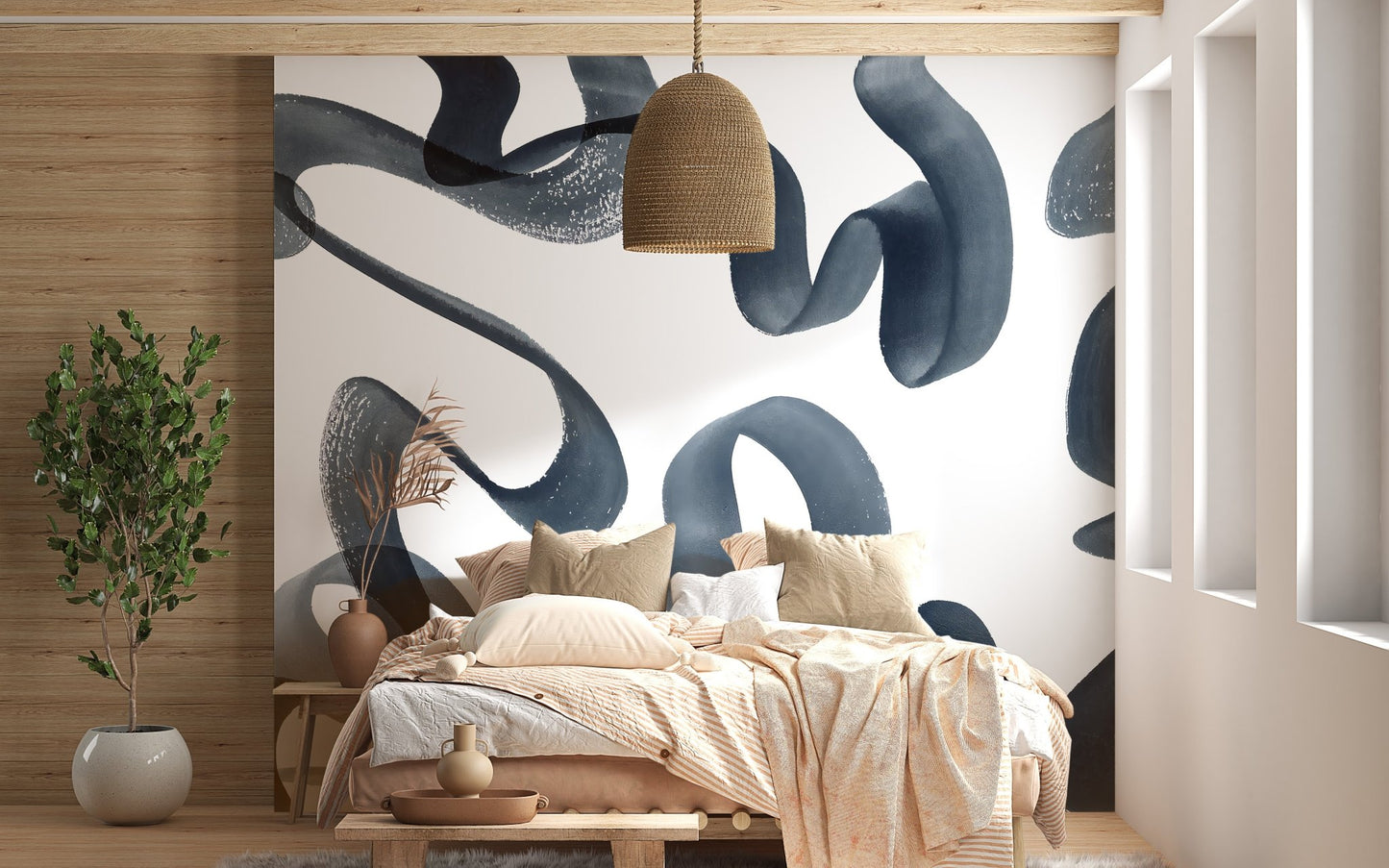 Wavy Elegance Wall Mural - Wallanza
