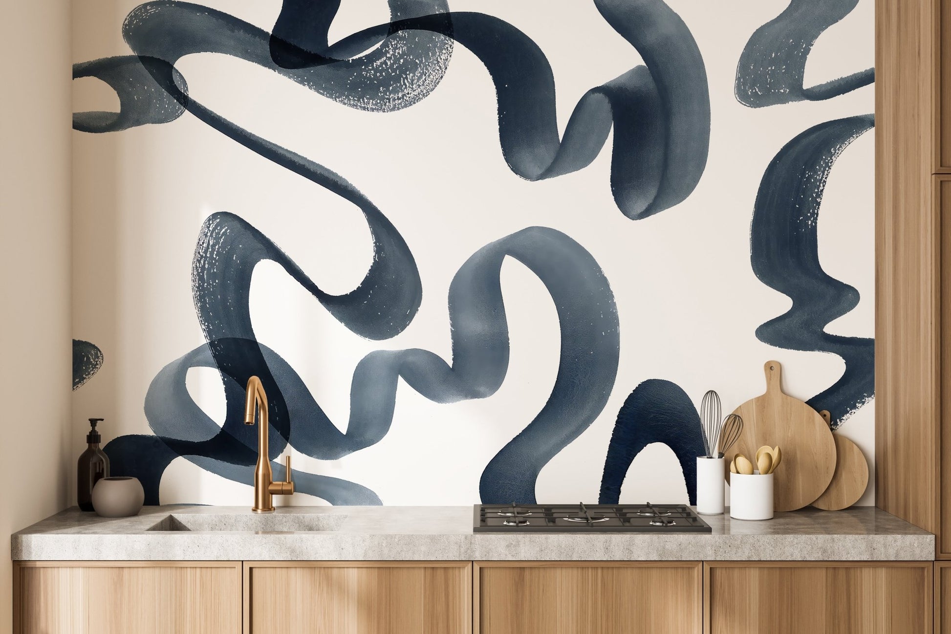 Wavy Elegance Wall Mural - Wallanza