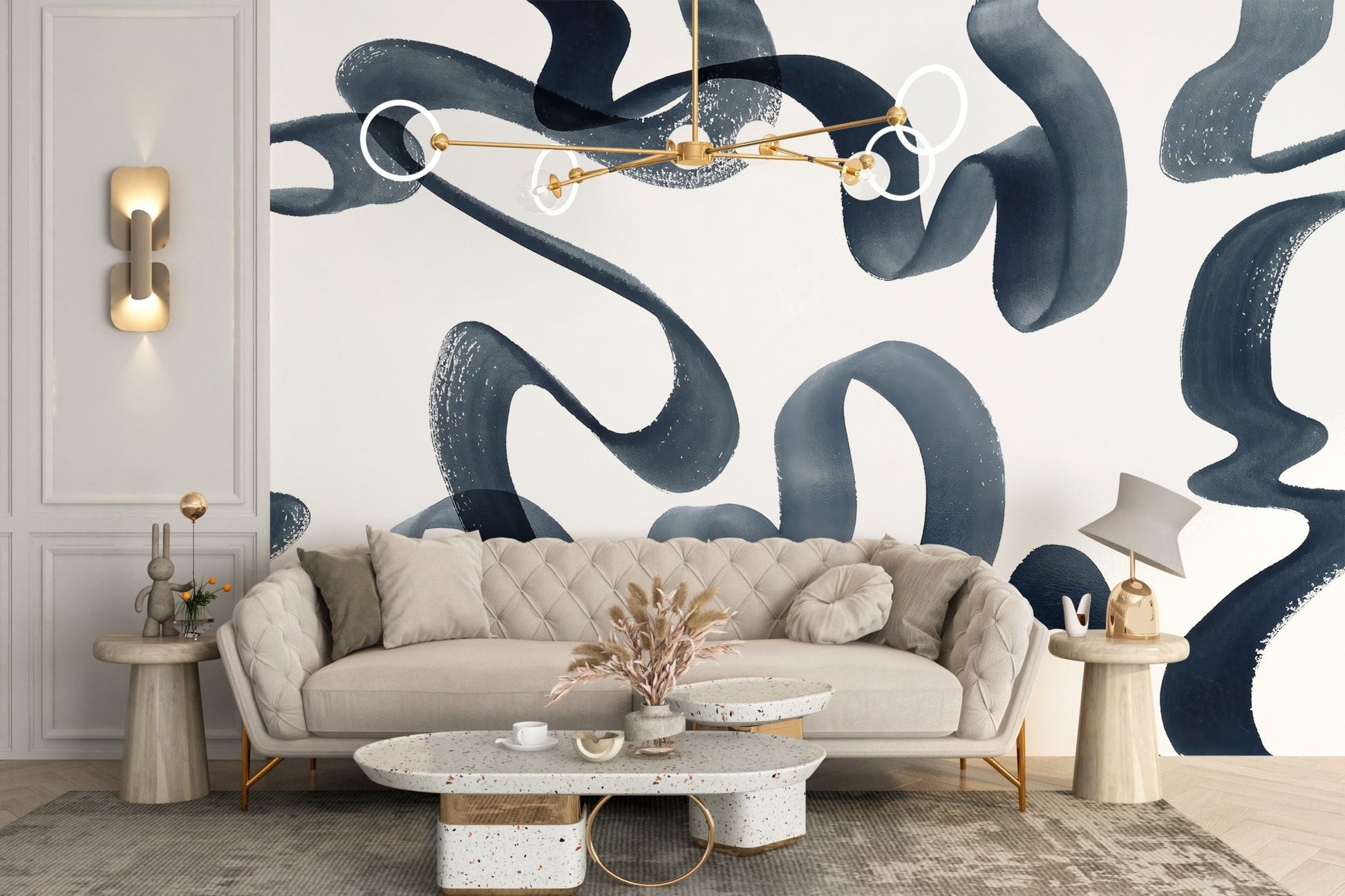 Wavy Elegance Wall Mural - Wallanza