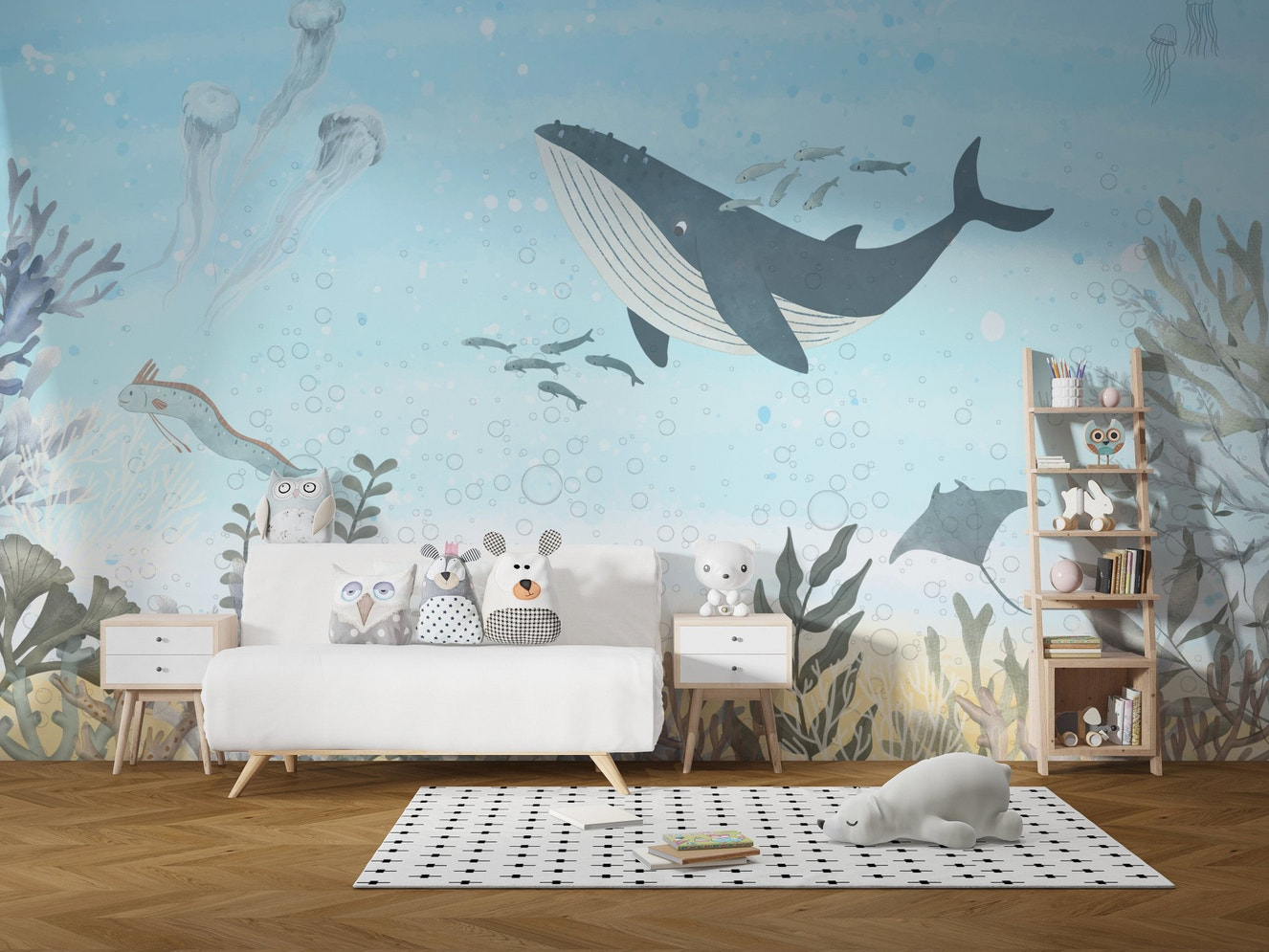 Whale Encounter Wallpaper Mural - Wallanza
