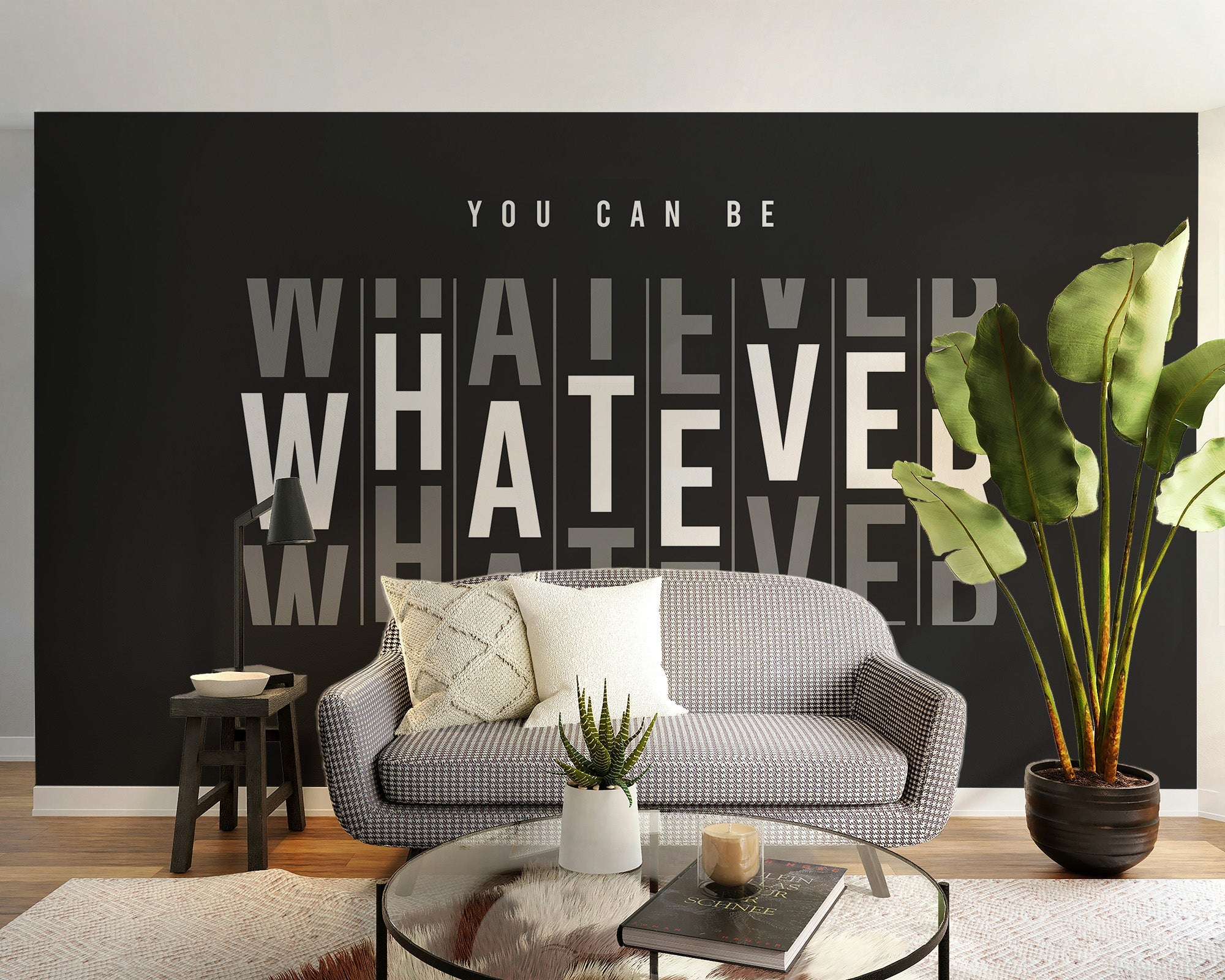 Whatever dreams office wall mural with minimalist modern style.