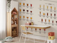Graphic wheat beer wall mural with vintage layout.