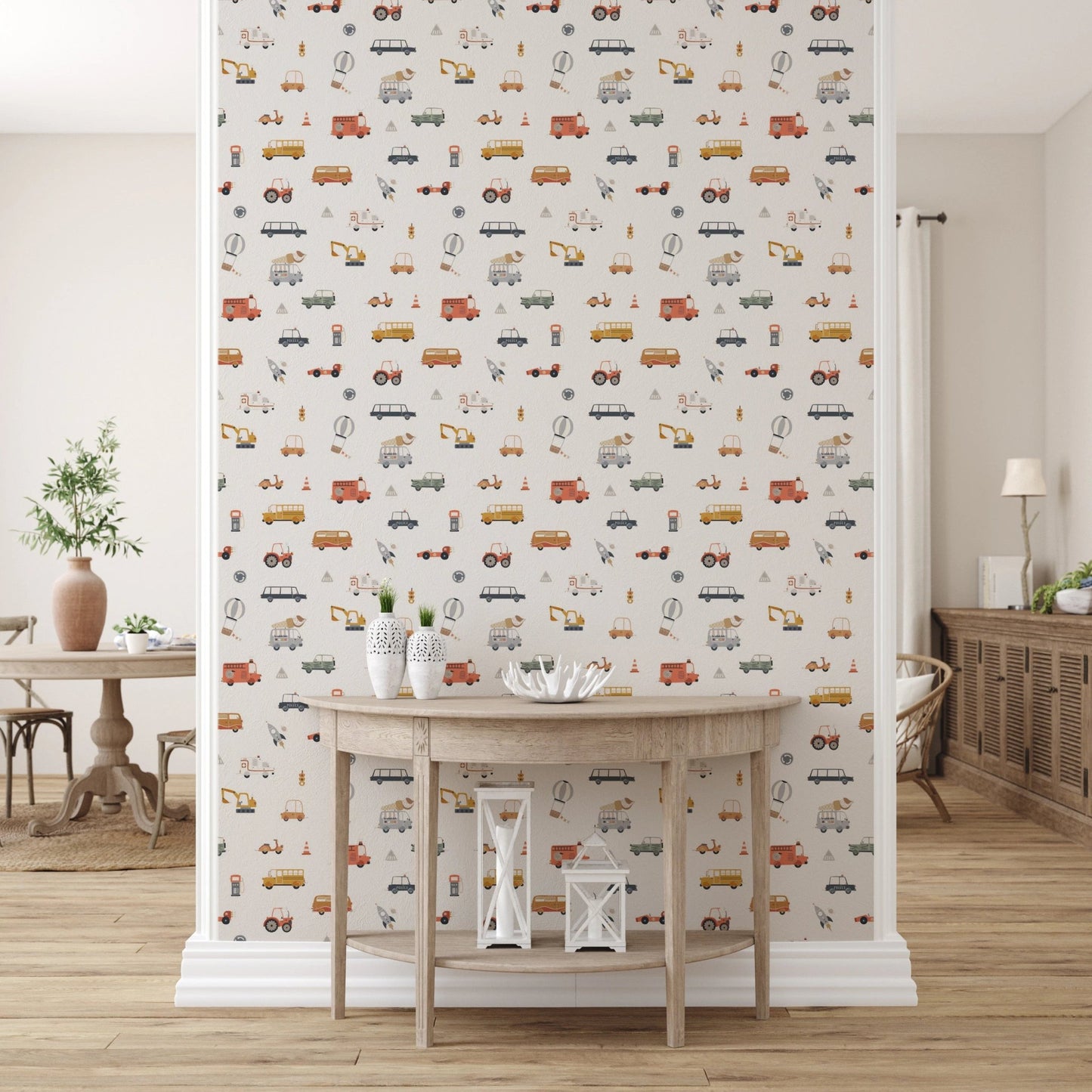 Vibrant car and truck illustrations for kids.