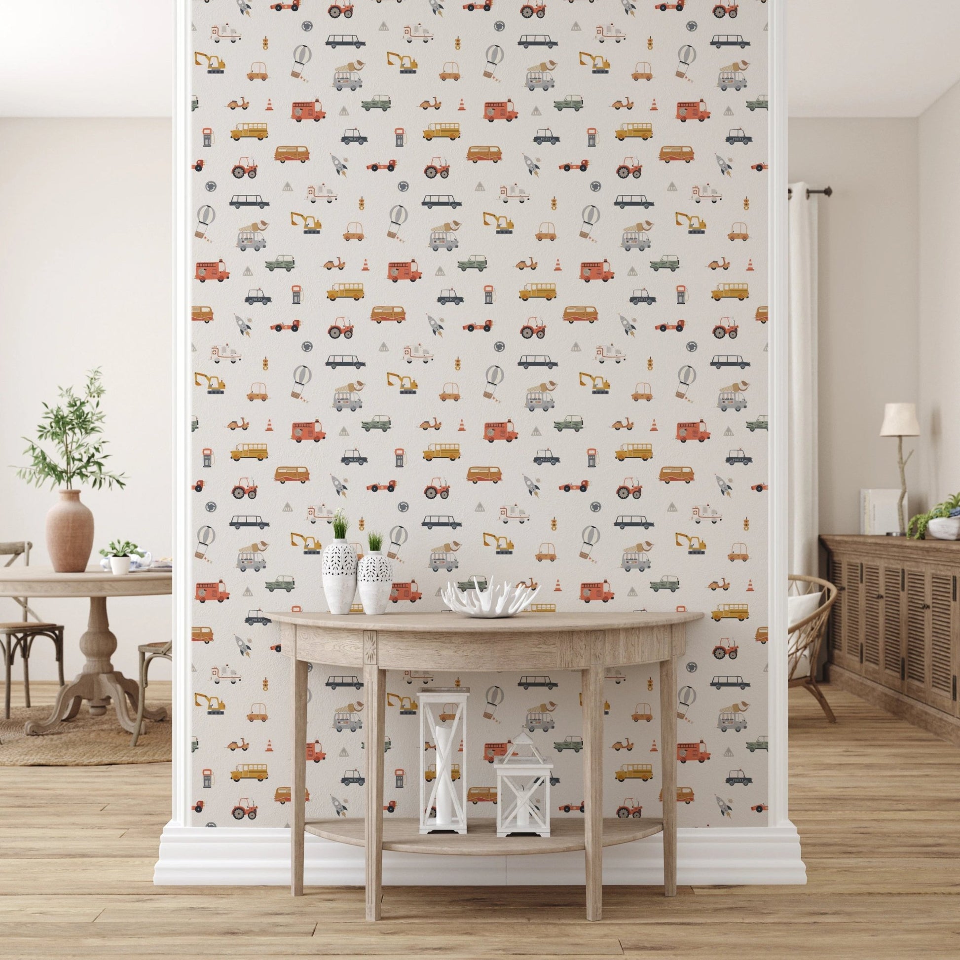 Vibrant car and truck illustrations for kids.