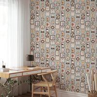 Scandi-style framed critter sketches wallpaper murals.