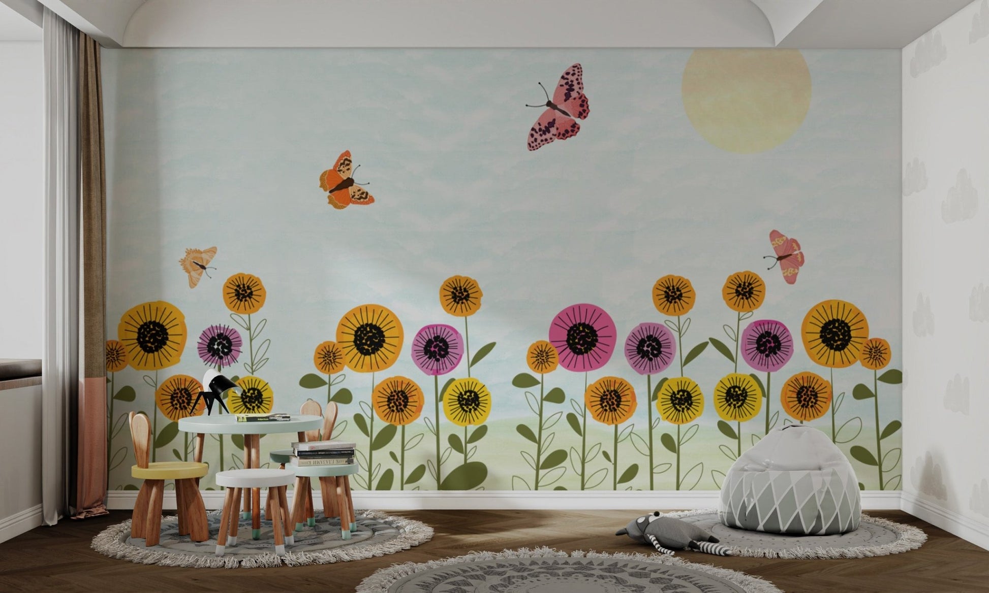 Whimsical Butterfly Floral Wallpaper - Wallanza
