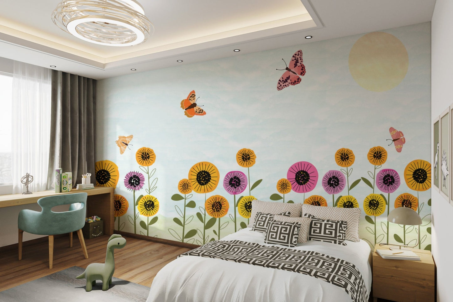 Whimsical Butterfly Floral Wallpaper - Wallanza
