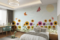 Whimsical Butterfly Floral Wallpaper - Wallanza