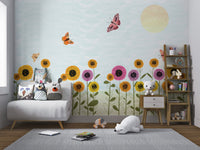 Whimsical Butterfly Floral Wallpaper - Wallanza