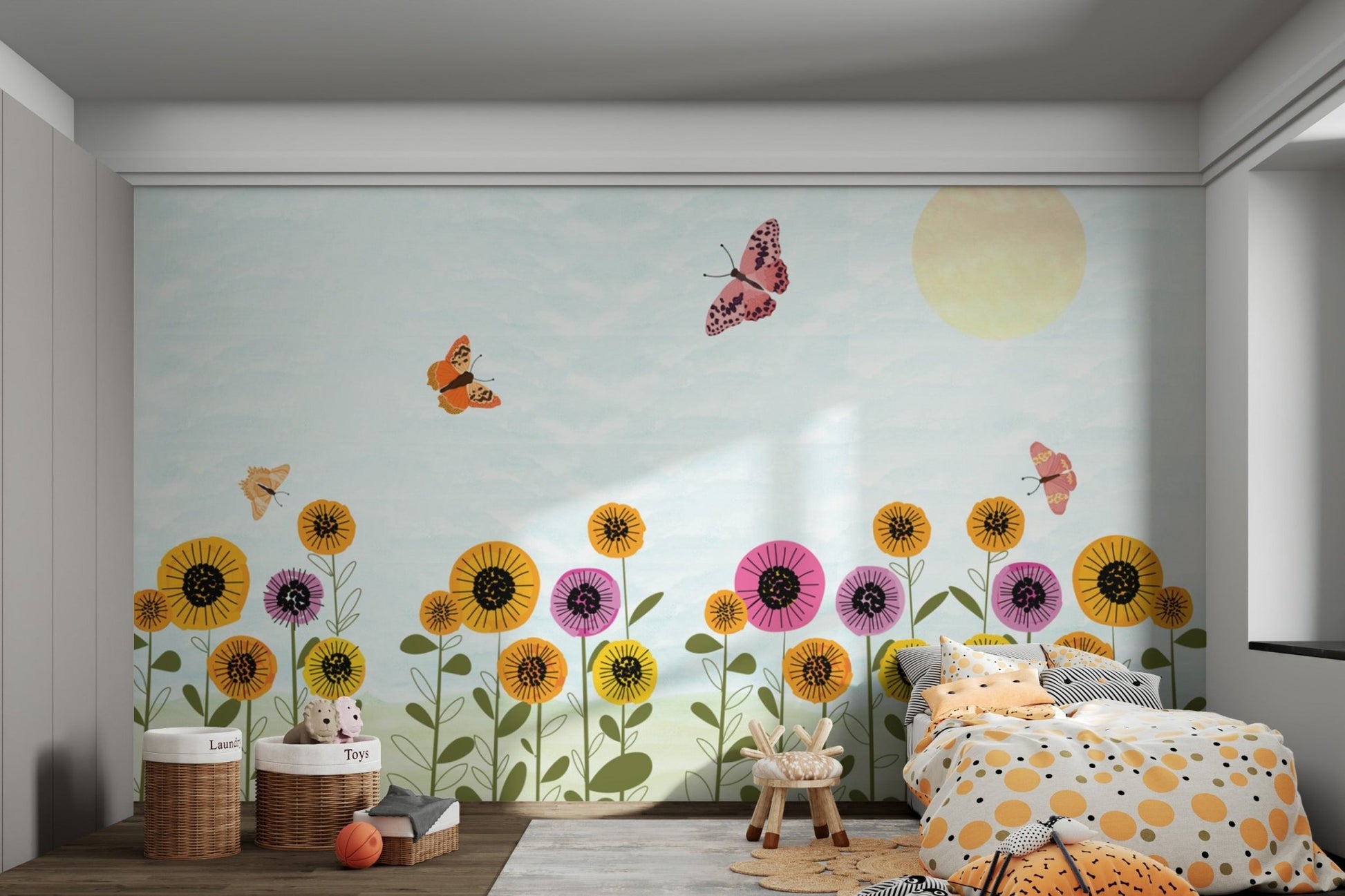 Whimsical Butterfly Floral Wallpaper - Wallanza