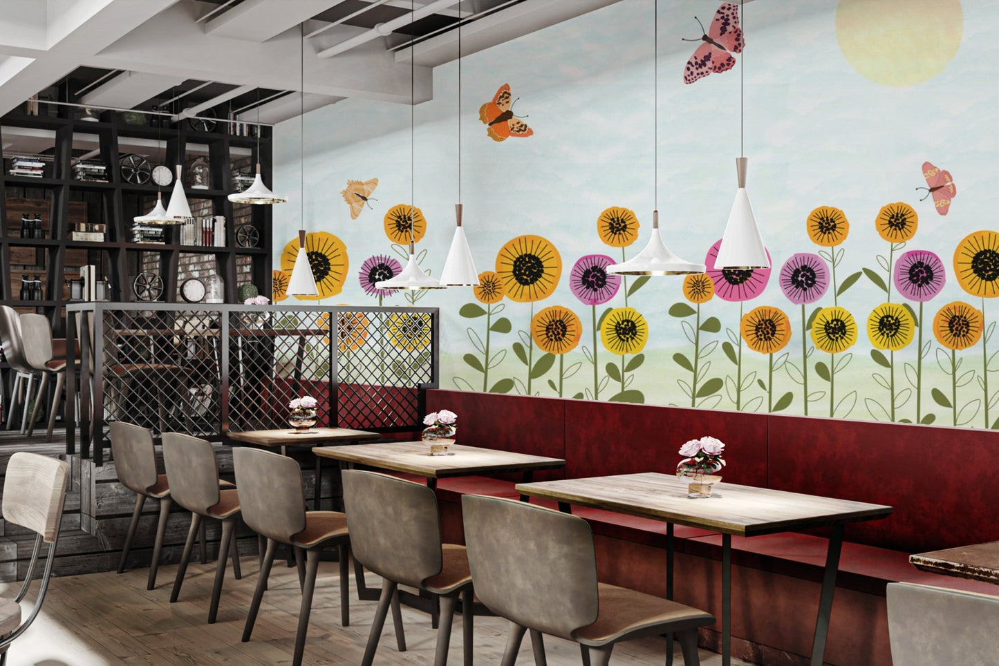 Whimsical Butterfly Floral Wallpaper - Wallanza