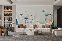 Whimsical Butterfly Garden Wallpaper - Wallanza
