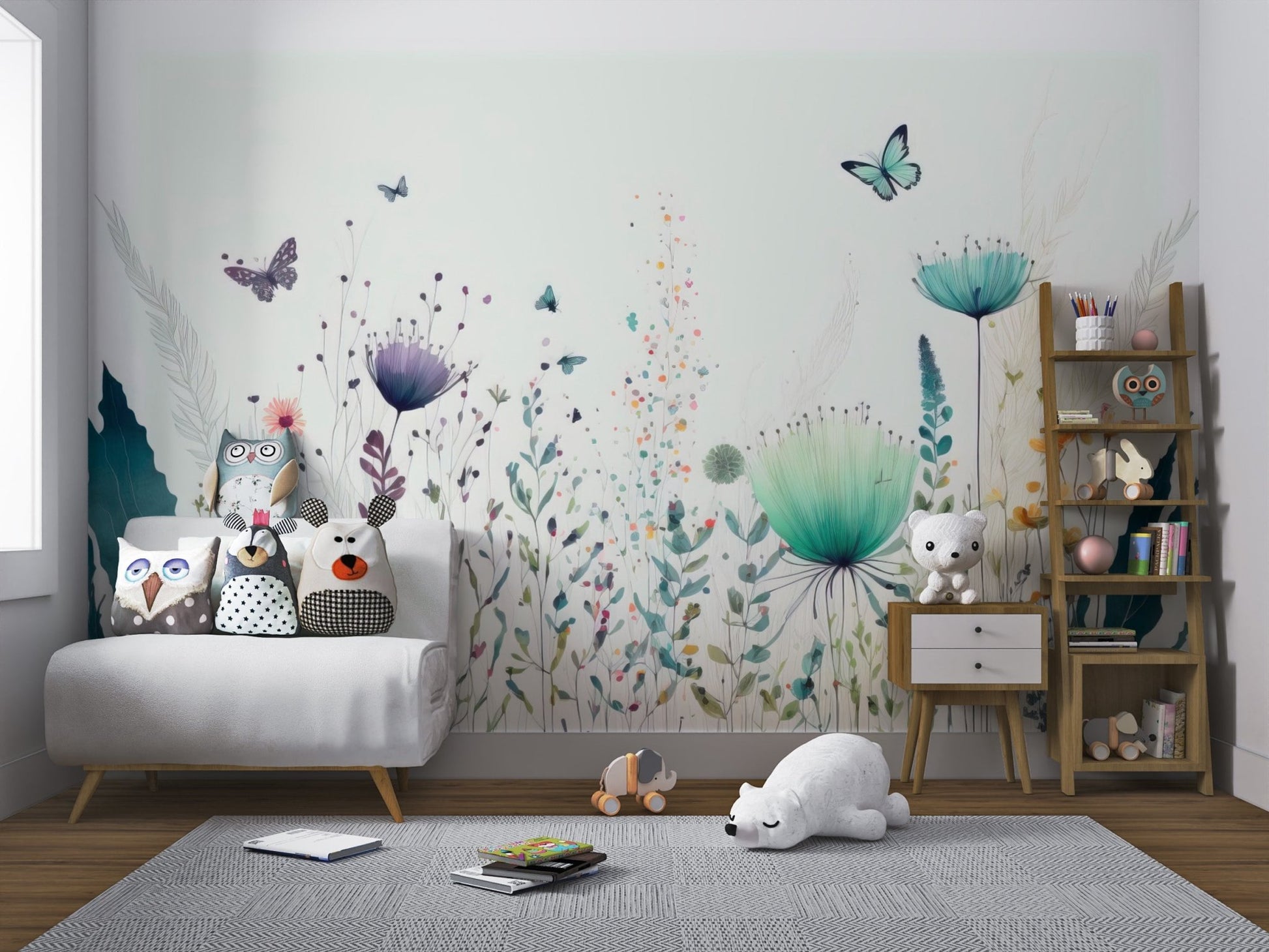 Whimsical Butterfly Garden Wallpaper - Wallanza