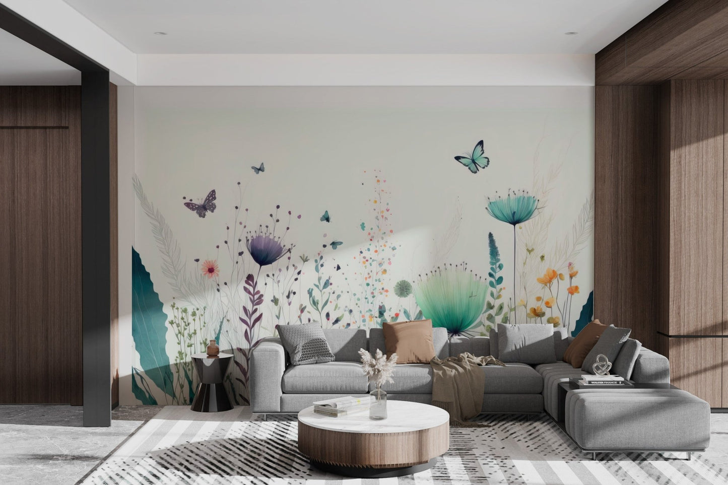 Whimsical Butterfly Garden Wallpaper - Wallanza