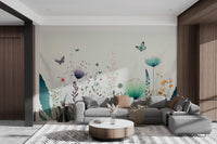 Whimsical Butterfly Garden Wallpaper - Wallanza