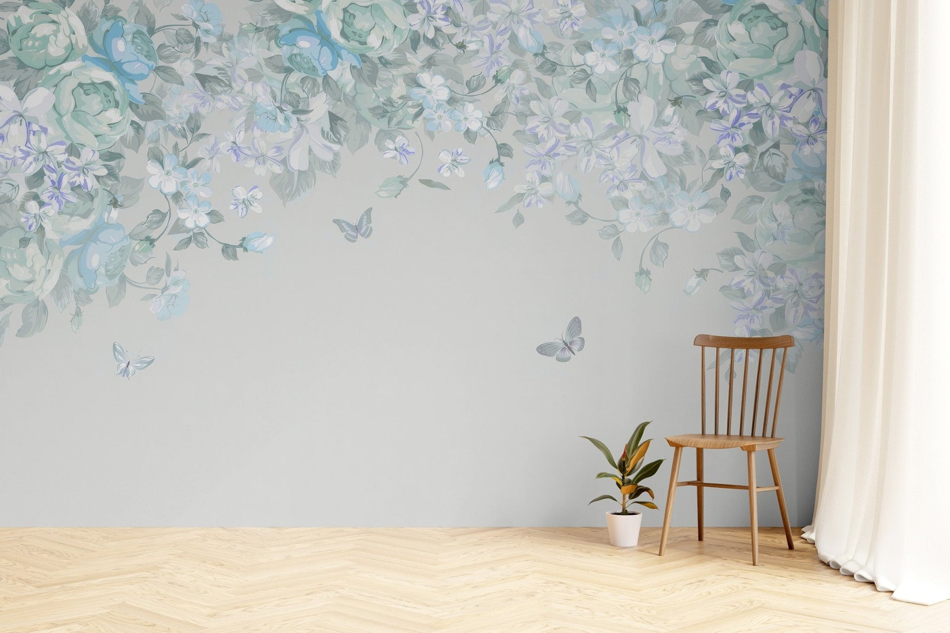 Whimsical Butterfly Meadow Wall Mural - Wallanza