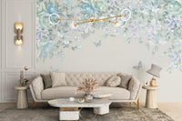Whimsical Butterfly Meadow Wall Mural - Wallanza