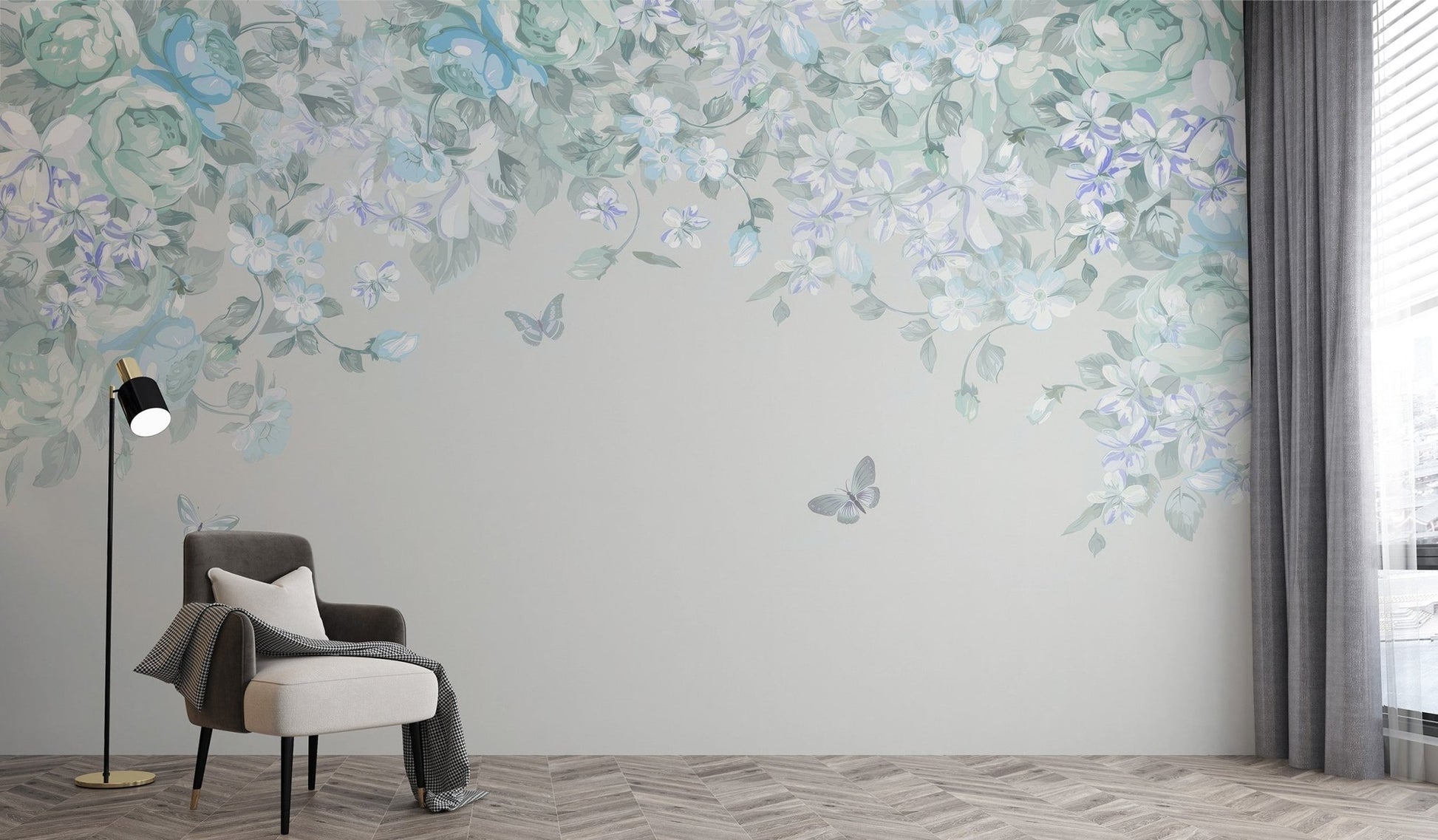 Whimsical Butterfly Meadow Wall Mural - Wallanza