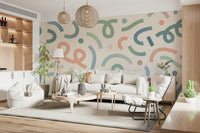 Whimsical Geometry Wall Mural - Wallanza