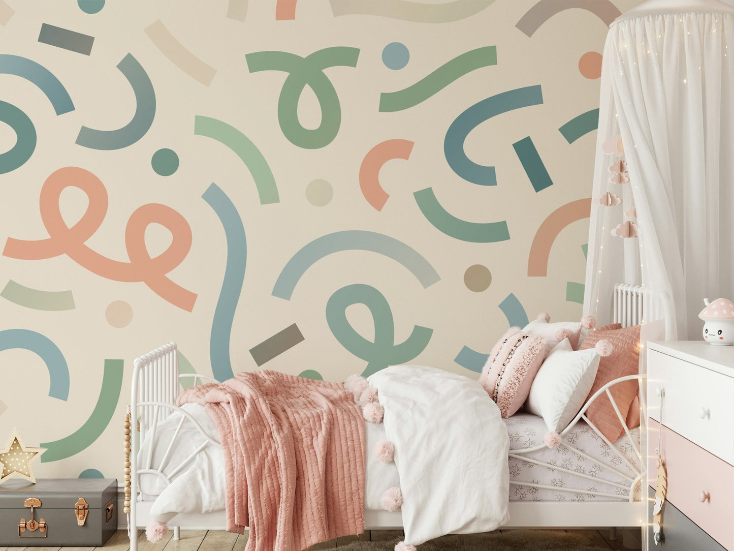Whimsical Geometry Wall Mural - Wallanza