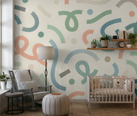 Whimsical Geometry Wall Mural - Wallanza
