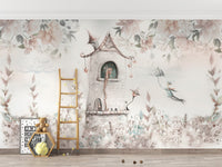 Stylish princess castle wallpaper mural
