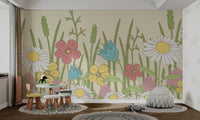 Whimsical Wildflower Botanical Wallpaper - Wallanza