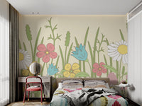 Whimsical Wildflower Botanical Wallpaper - Wallanza