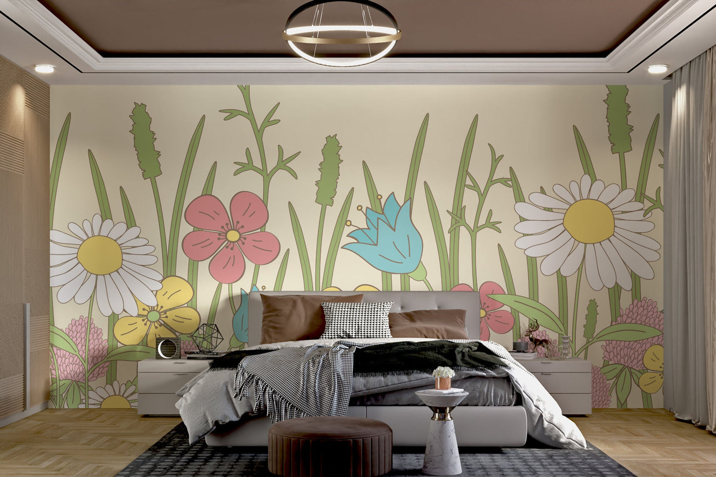 Whimsical Wildflower Botanical Wallpaper - Wallanza