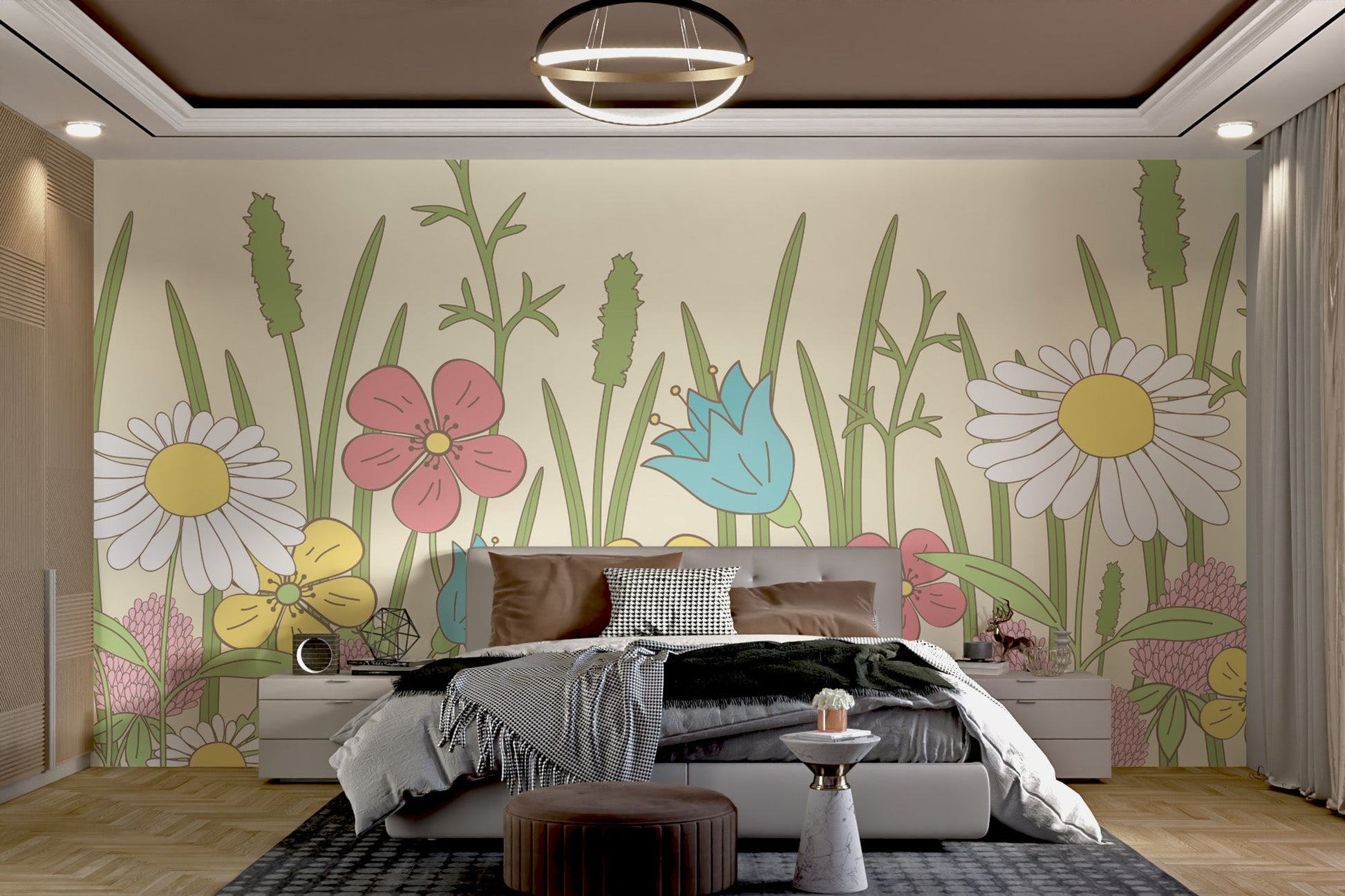 Whimsical Wildflower Botanical Wallpaper - Wallanza