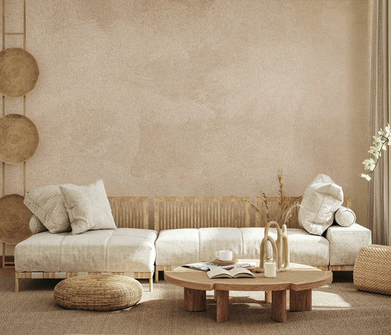 Textured Whisper of Beige Wall Mural with a sandy finish mural.