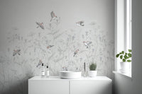 Whispering Birds Floral Wallpaper Mural - Wallanza